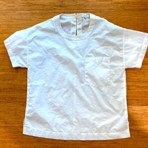 Madewell partially sheer white top